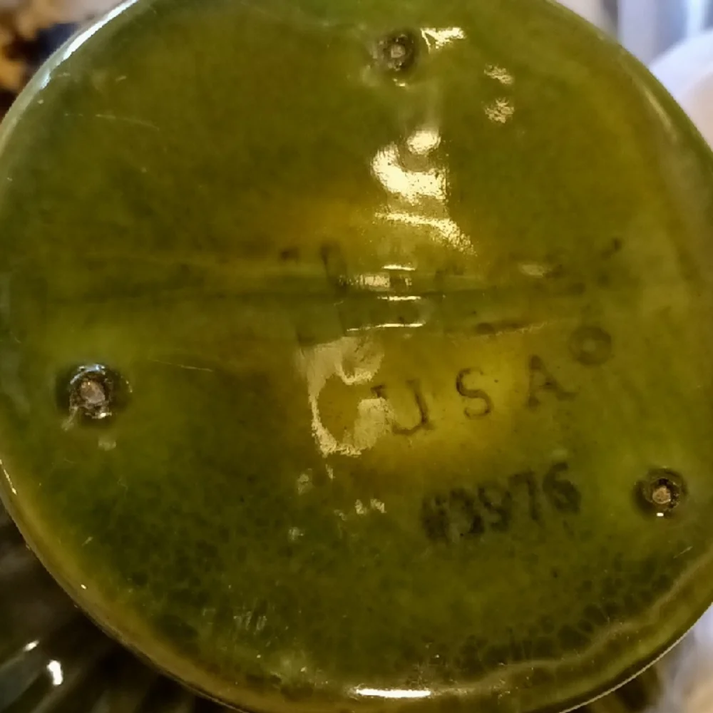Haeger Pottery Green Ceramic Vase Footed Base USA